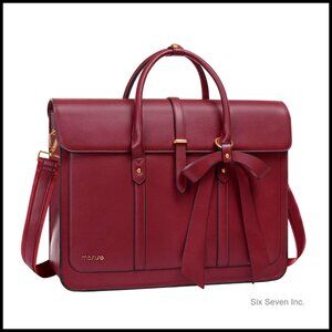 PU Leather Laptop Messenger Bag Convertible Backpack Work Briefcase Casual Chic